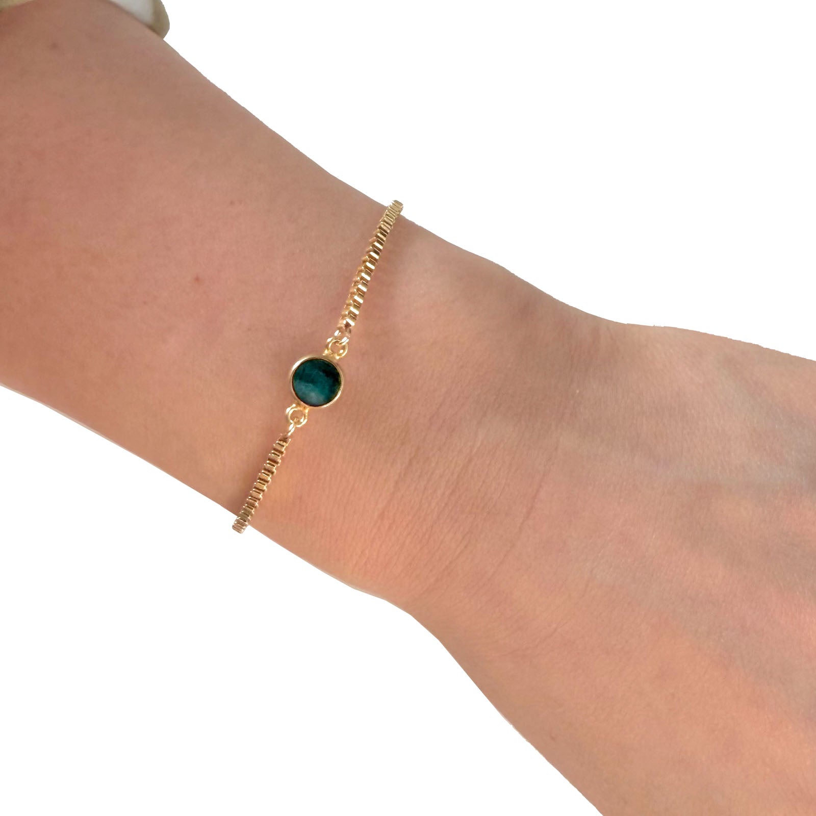 Emerald Gemstone Bracelet - One Color / One Size - Jewelry & Accessories - Bracelets & Bangles - Charm Bracelets