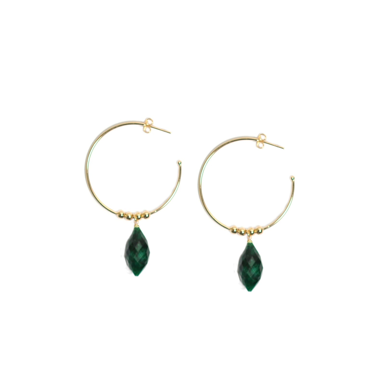 Emerald Hoop Earrings - One Color / One Size - Jewelry & Accessories - Earrings - Hoop Earrings