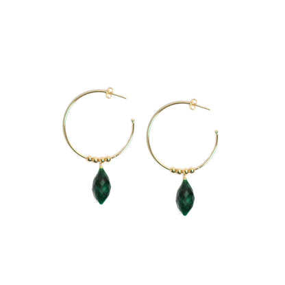 Emerald Hoop Earrings - One Color / One Size - Jewelry & Accessories - Earrings - Hoop Earrings