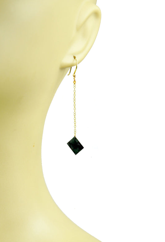Emerald Long Dangle Earrings - One Color / One Size - Jewelry & Accessories - Earrings - Drop Earrings