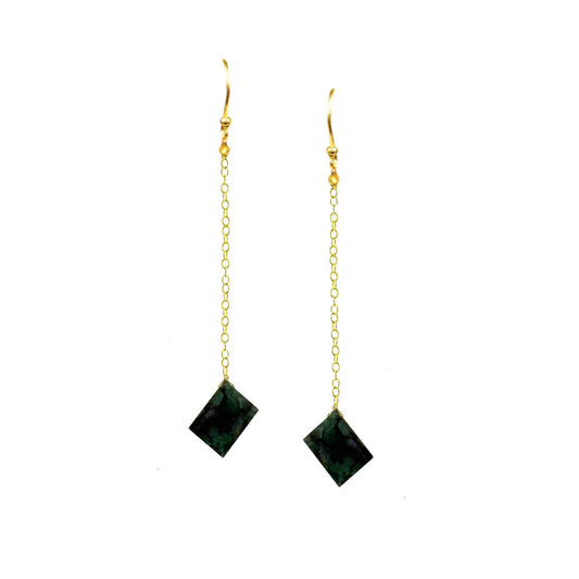 Emerald Long Dangle Earrings - One Color / One Size - Jewelry & Accessories - Earrings - Drop Earrings