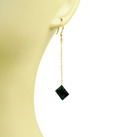 Emerald Long Dangle Earrings - One Color / One Size - Jewelry & Accessories - Earrings - Drop Earrings
