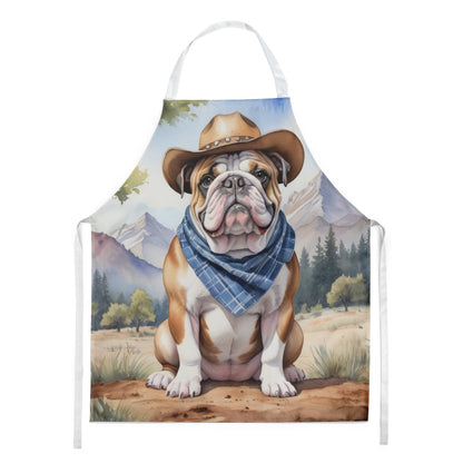English Bulldog Cowboy Welcome Apron - One Color / One Size - Home & Garden - Kitchen Dining & Bar - Table Decoration &