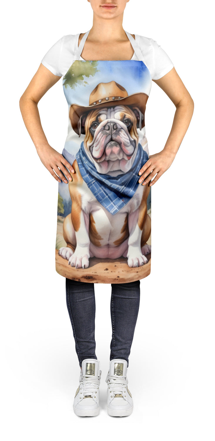 English Bulldog Cowboy Welcome Apron - One Color / One Size - Home & Garden - Kitchen Dining & Bar - Table Decoration &