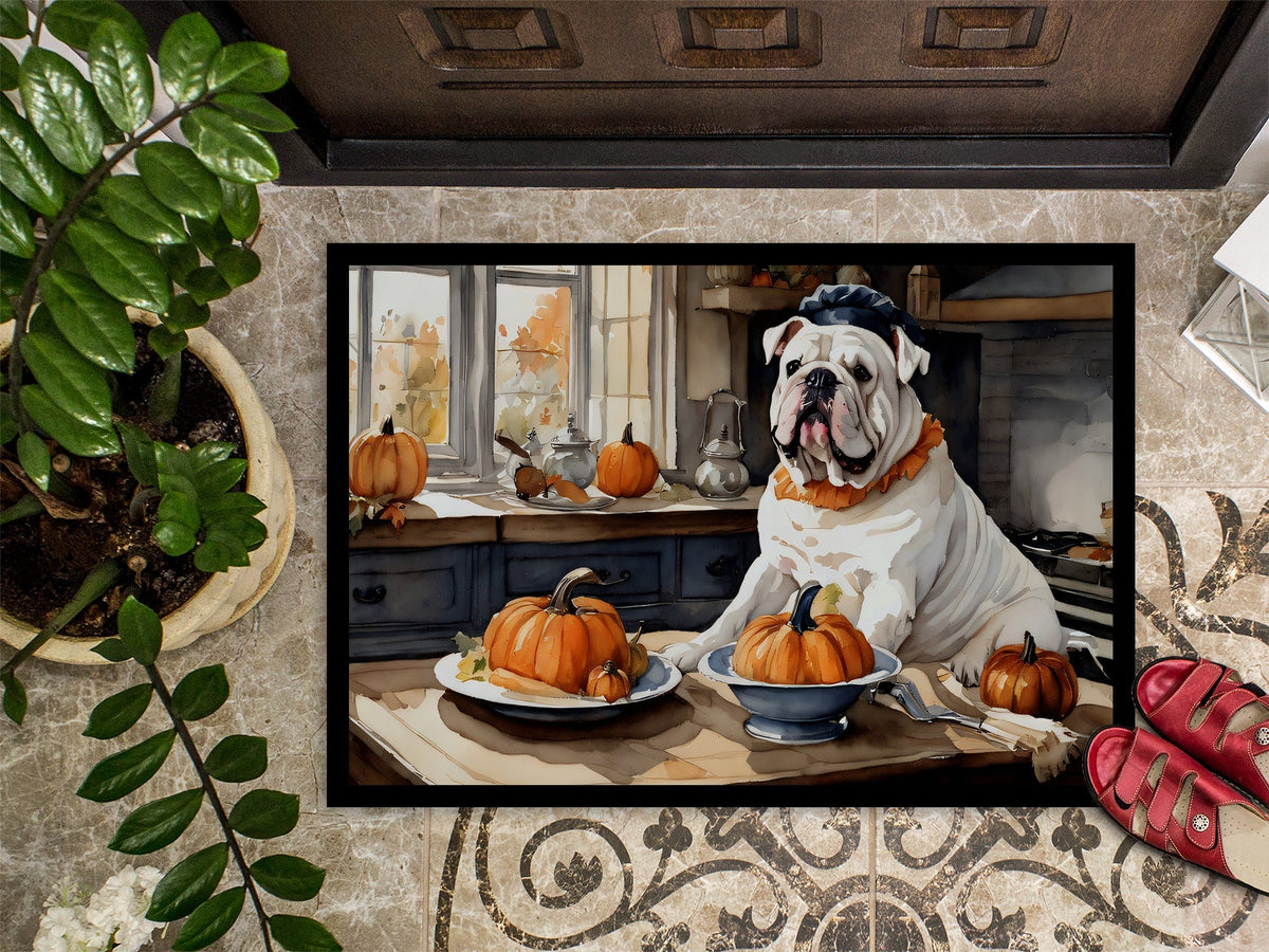 English Bulldog Fall Kitchen Pumpkins Doormat - One Color / One Size - Home & Garden - Home Textile - Carpets & Rugs