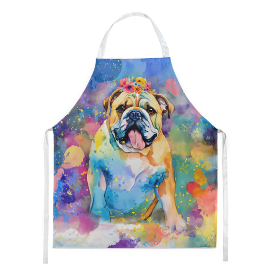 English Bulldog Hippie Dawg Apron - One Color / One Size - Home & Garden - Kitchen Dining & Bar - Table Decoration &
