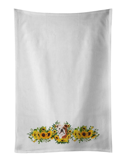 English Bulldog in Sunflowers Kitchen Towel Set of 2 - One Color / One Size - Home & Garden - Home Textile - Towels