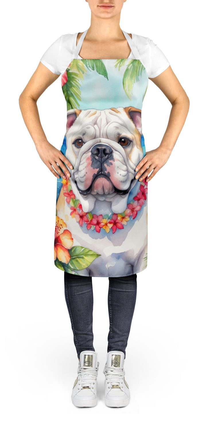 English Bulldog Luau Apron - One Color / One Size - Home & Garden - Kitchen Dining & Bar - Table Decoration &