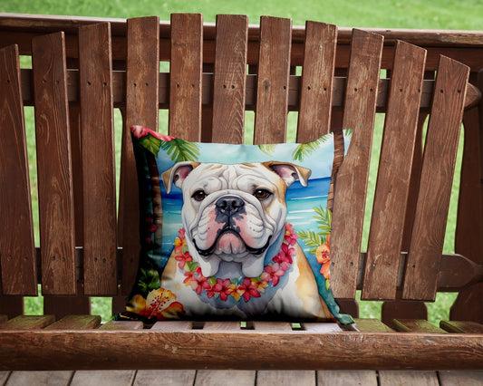 English Bulldog Luau Throw Pillow - One Color / One Size - Home & Garden - Home Textile - Pillows