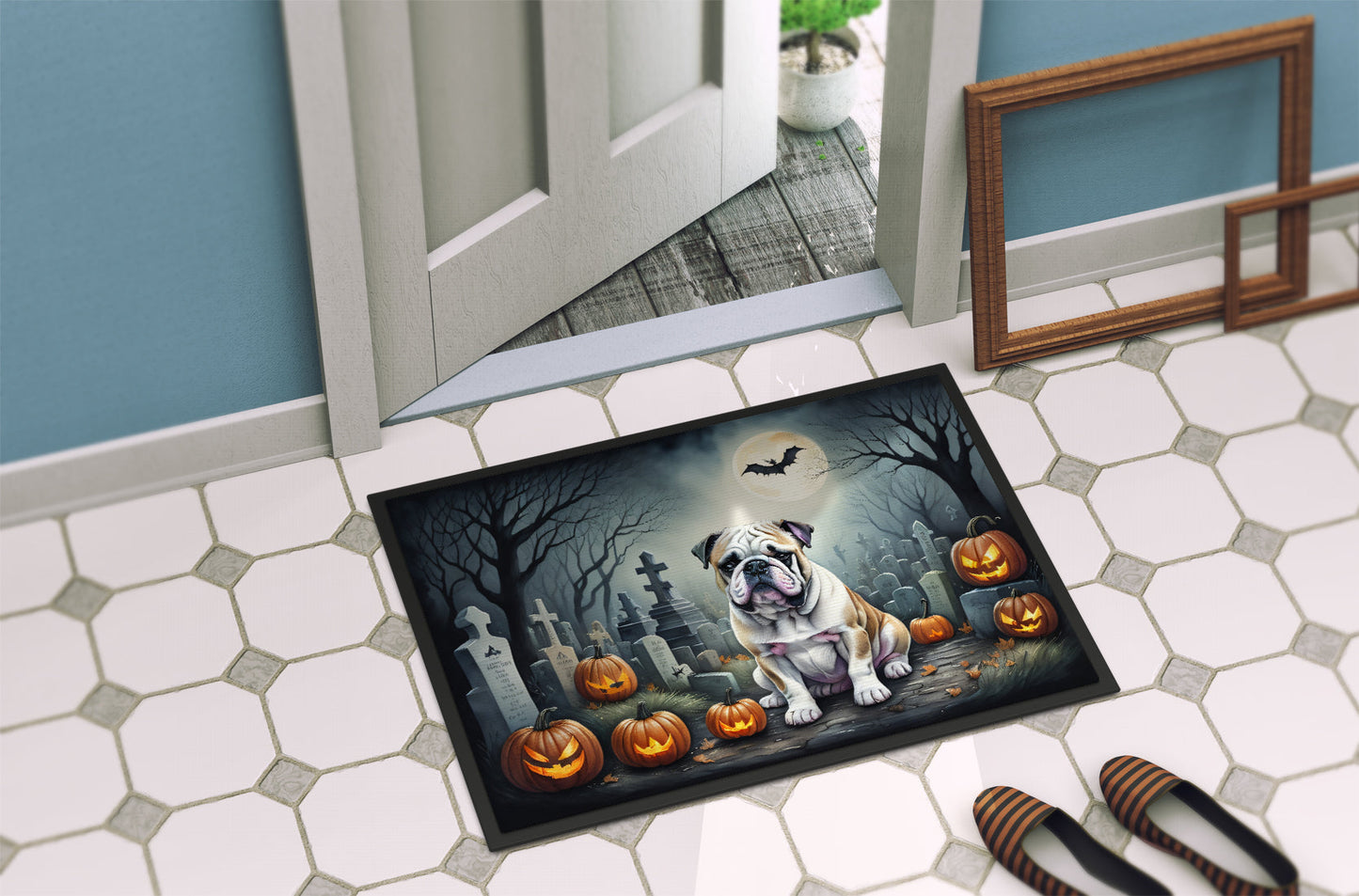 English Bulldog Spooky Halloween Doormat - One Color / One Size - Home & Garden - Home Textile - Carpets & Rugs