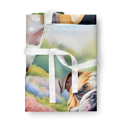 English Bulldog Spring Path Apron - One Color / One Size - Home & Garden - Kitchen Dining & Bar - Table Decoration &