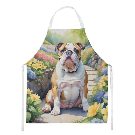 English Bulldog Spring Path Apron - One Color / One Size - Home & Garden - Kitchen Dining & Bar - Table Decoration &