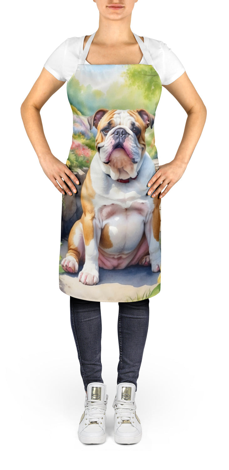 English Bulldog Spring Path Apron - One Color / One Size - Home & Garden - Kitchen Dining & Bar - Table Decoration &
