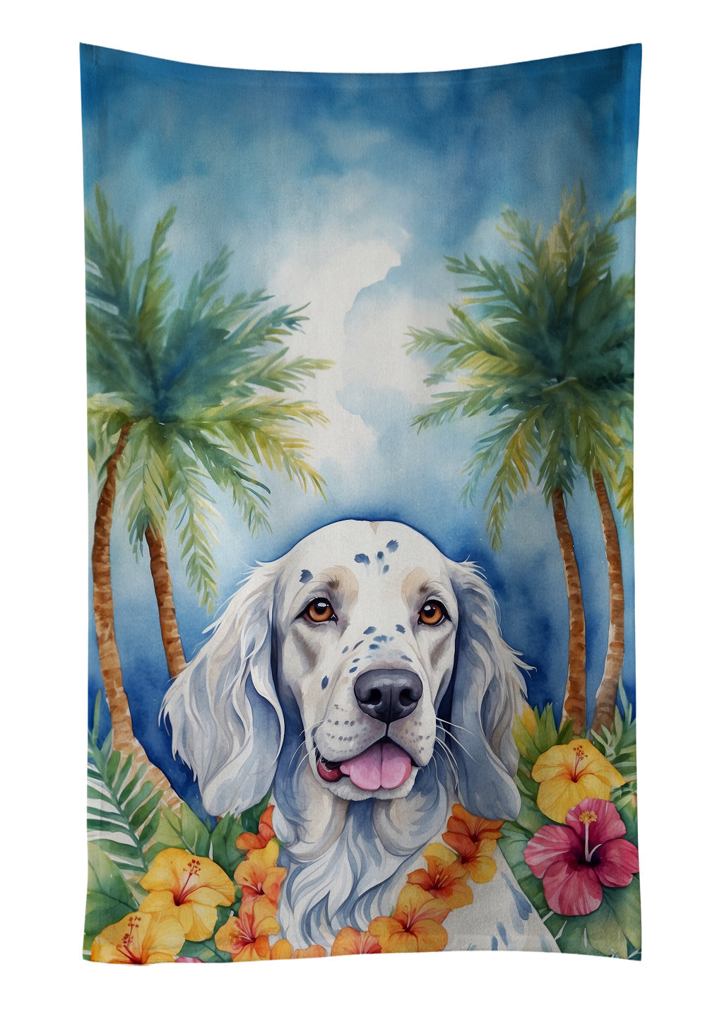 English Setter Luau Kitchen Towel - One Color / One Size - Home & Garden - Home Textile - Towels