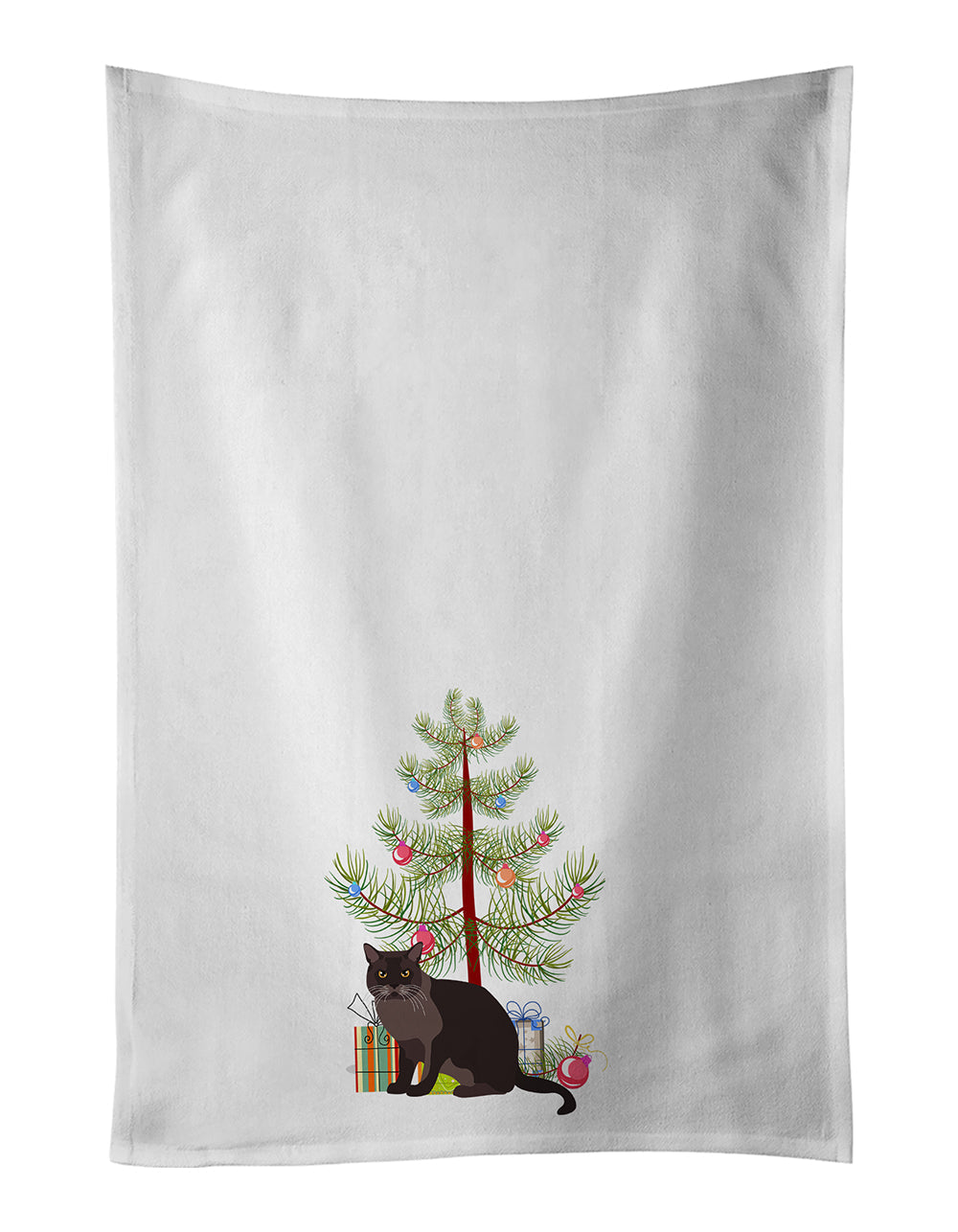 European Burmese Cat Christmas Kitchen Towel Set of 2 - One Color / One Size - Home & Garden - Home Textile - Towels