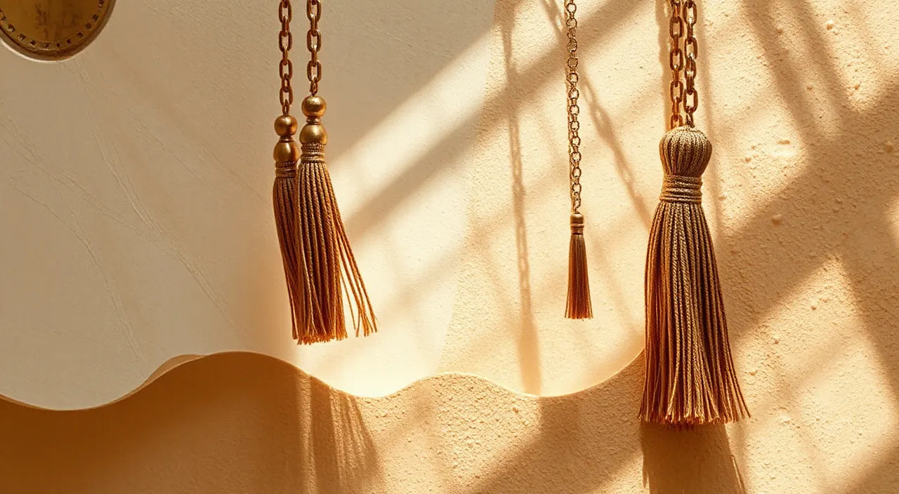 Layering cues: chains, tassels, and warm earth tones