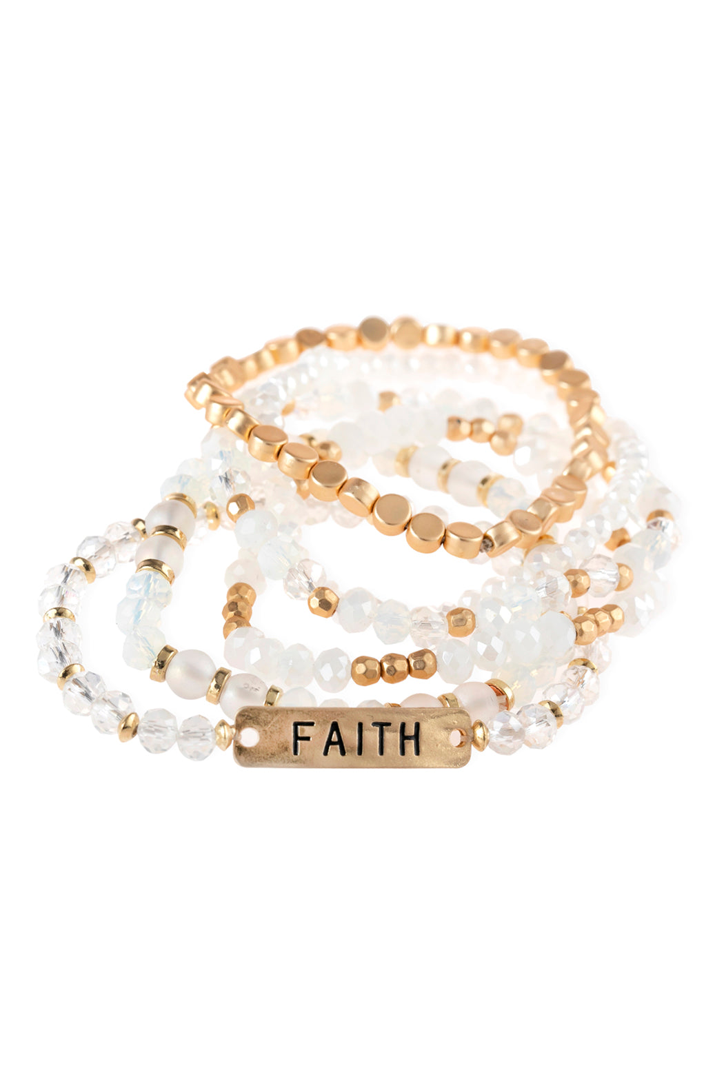 ’Faith’ Charm Mixed Beads Bracelet - Jewelry & Accessories - Bracelets & Bangles - Charm Bracelets