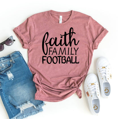 Faith Family Football T-Shirt - Women’s Fashion - Women’s Clothing - Tops & Tees - T-Shirts