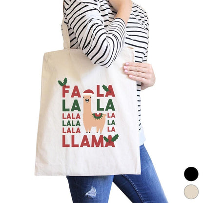 Falala Llama Canvas Shoulder Bag Cute Christmas Gift Tote for Teens - Bags & Luggage - Women’s Bags
