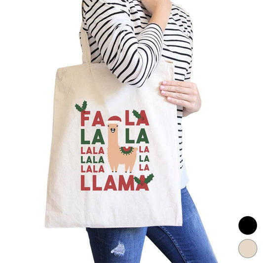 Falala Llama Canvas Shoulder Bag Cute Christmas Gift Tote for Teens - Bags & Luggage - Women’s Bags