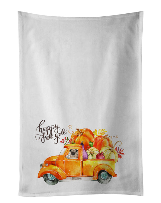 Fall Harvest Pug Kitchen Towel Set of 2 - One Color / One Size - Home & Garden - Home Textile - Towels