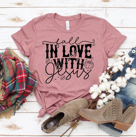 Fall in Love With Jesus T-Shirt - Women’s Fashion - Women’s Clothing - Tops & Tees - T-Shirts