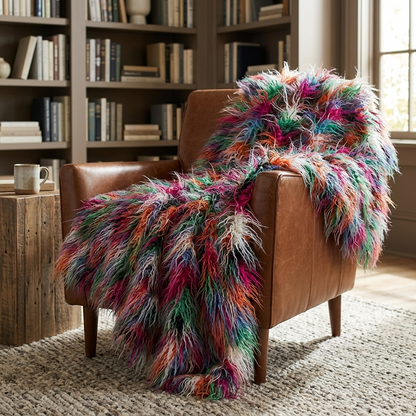 Fanciful Boho Plush Handmade Luxury Faux Fur Throw Blanket - Home & Garden - Home Textile - Bedding
