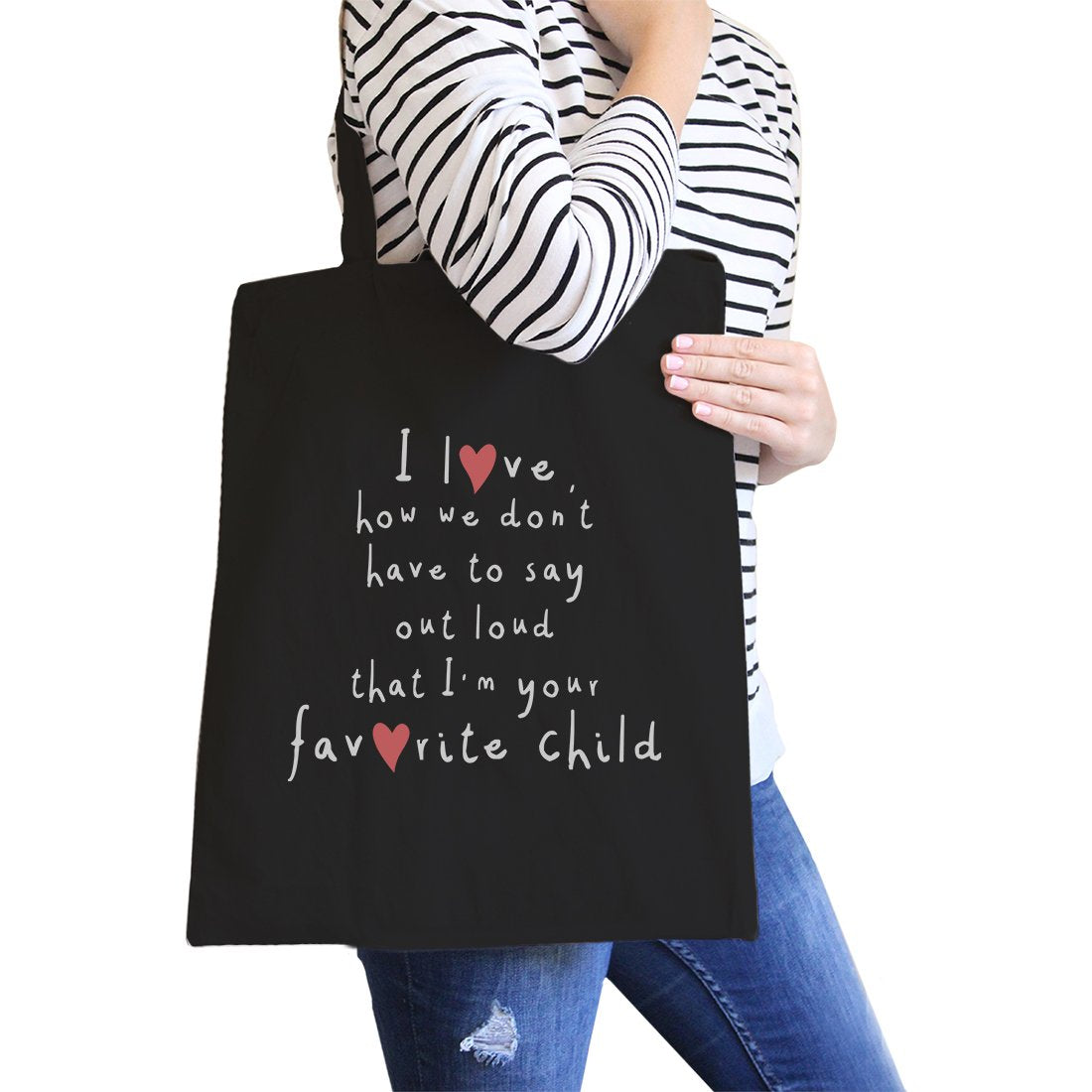 Favorite Daughter Heavy Cotton Canvas Bag Tote Shoulder Bag Gift - Black - Bags & Luggage - Women’s Bags