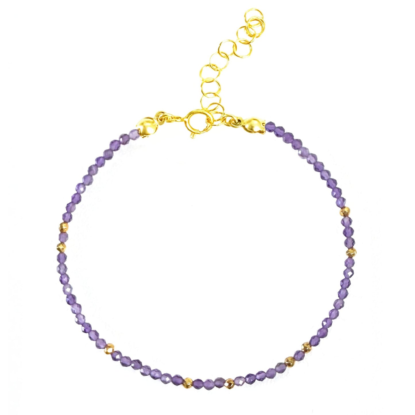 February Birthstone Bracelet - Amethyst - One Color / One Size - Jewelry & Accessories - Bracelets & Bangles - Strand