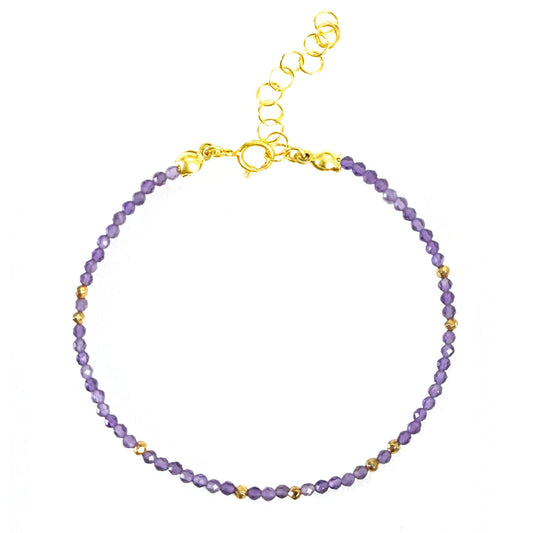 February Birthstone Bracelet - Amethyst - One Color / One Size - Jewelry & Accessories - Bracelets & Bangles - Strand