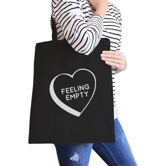 Feeling Empty Heart Black Cute Canvas Tote Bag Unique Graphic - One Color / One Size - Bags & Luggage - Women’s Bags
