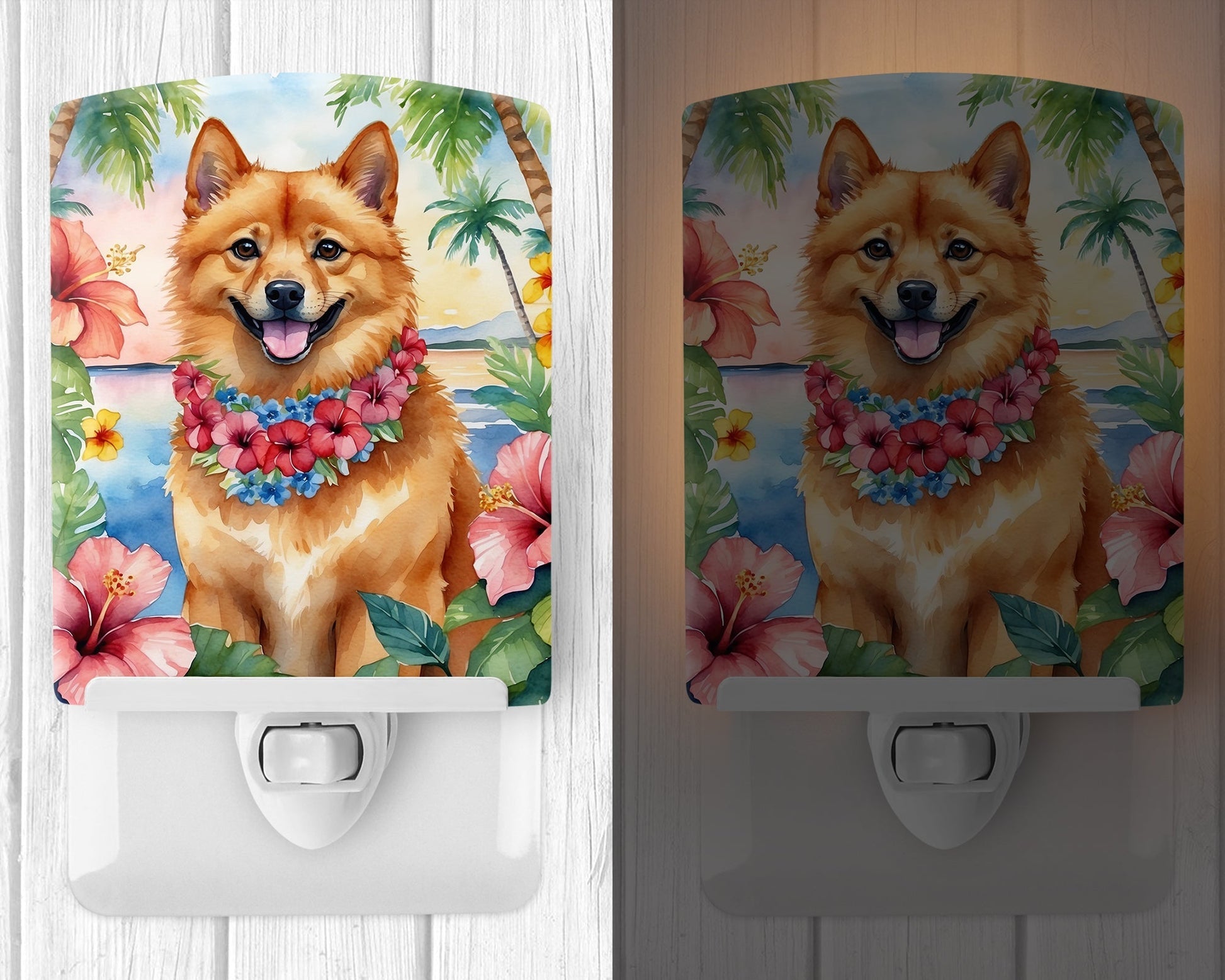 Finnish Spitz Luau Ceramic Night Light - One Color / One Size - Home & Garden - Home Improvement - Lights & Lighting
