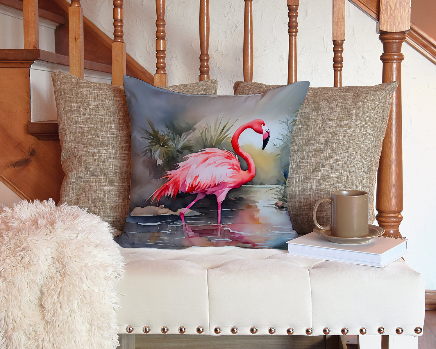 Flamingo Throw Pillow - One Color / One Size - Home & Garden - Home Textile - Pillows