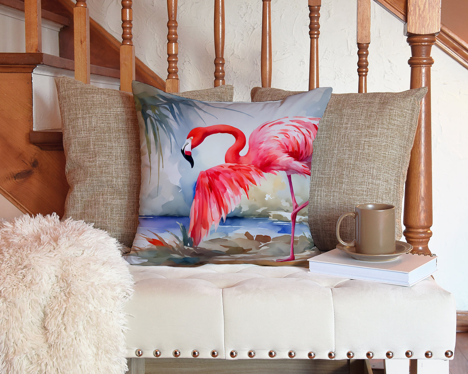 Flamingo Throw Pillow - One Color / One Size - Home & Garden - Home Textile - Pillows