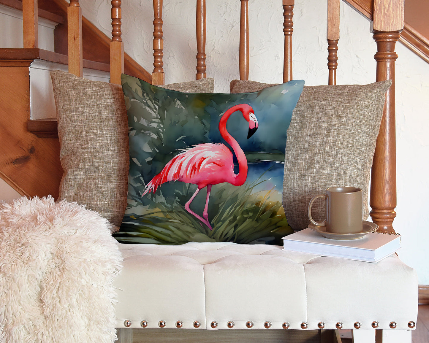 Flamingo Throw Pillow - One Color / One Size - Home & Garden - Home Textile - Pillows