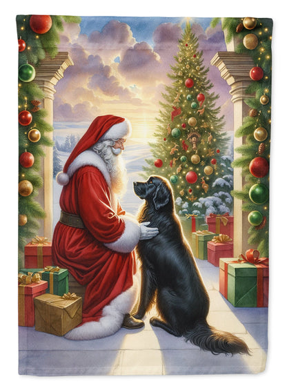 Flat-Coated Retriever and Santa Claus Garden Flag - One Color / One Size - Home & Garden - Home Decor - Flags Banners &