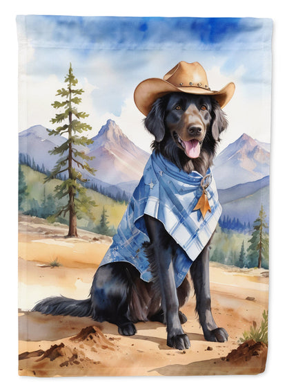 Flat-Coated Retriever Cowboy Welcome Garden Flag - One Color / One Size - Home & Garden - Home Decor - Flags Banners &