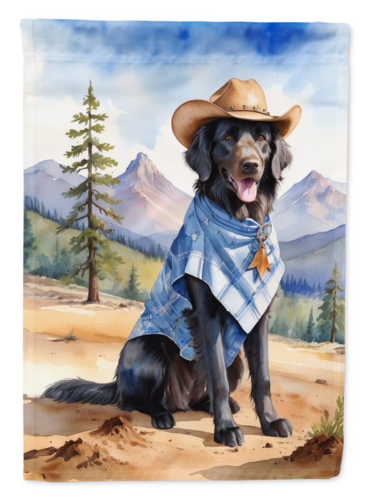 Flat-Coated Retriever Cowboy Welcome Garden Flag - One Color / One Size - Home & Garden - Home Decor - Flags Banners &