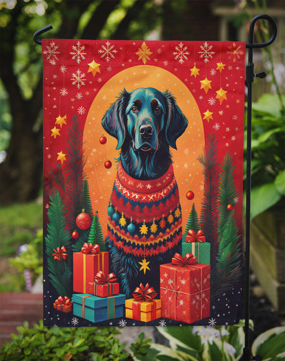 Flat-Coated Retriever Holiday Christmas Garden Flag - One Color / One Size - Home & Garden - Home Decor - Flags Banners