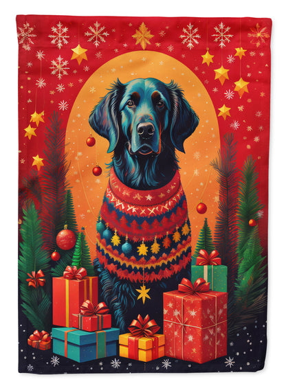 Flat-Coated Retriever Holiday Christmas Garden Flag - One Color / One Size - Home & Garden - Home Decor - Flags Banners