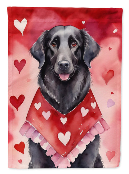 Flat-Coated Retriever My Valentine Garden Flag - One Color / One Size - Home & Garden - Home Decor - Flags Banners &