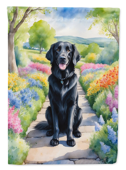 Flat-Coated Retriever Spring Path Garden Flag - One Color / One Size - Home & Garden - Home Decor - Flags Banners &