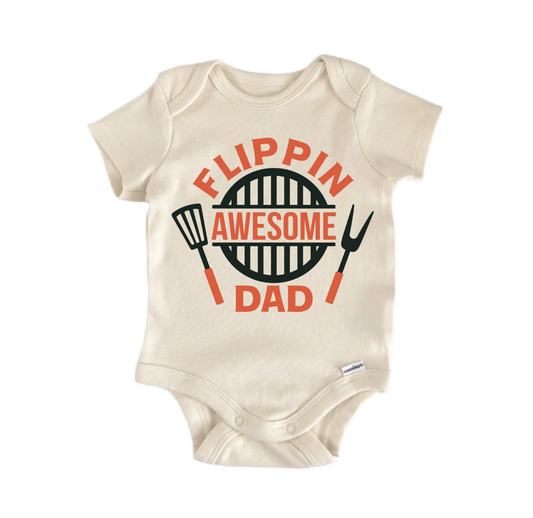 Flippin Awesome Dad Father’s Day - Baby Boy Girl Clothes Bodysuit Funny Cute - Kids & Babies - Mother & Kids - Boys’