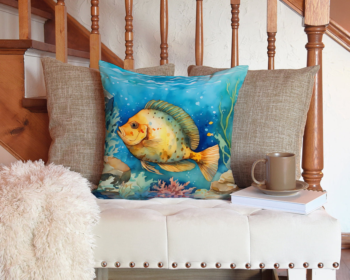 Flounder Throw Pillow - One Color / One Size - Home & Garden - Home Textile - Pillows