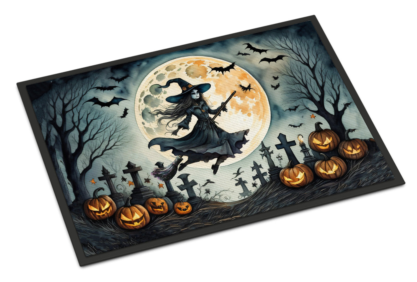 Flying Witch Spooky Halloween Doormat - One Color / One Size - Home & Garden - Home Textile - Carpets & Rugs