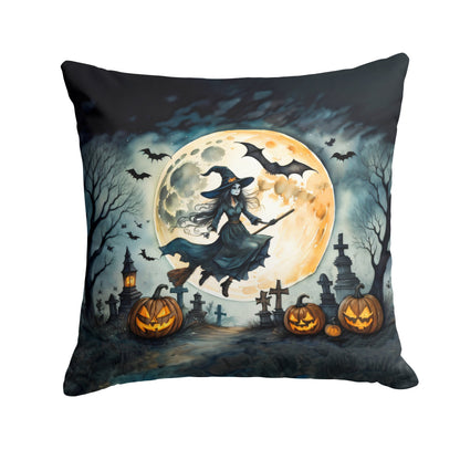 Flying Witch Spooky Halloween Throw Pillow - One Color / One Size - Home & Garden - Home Textile - Pillows