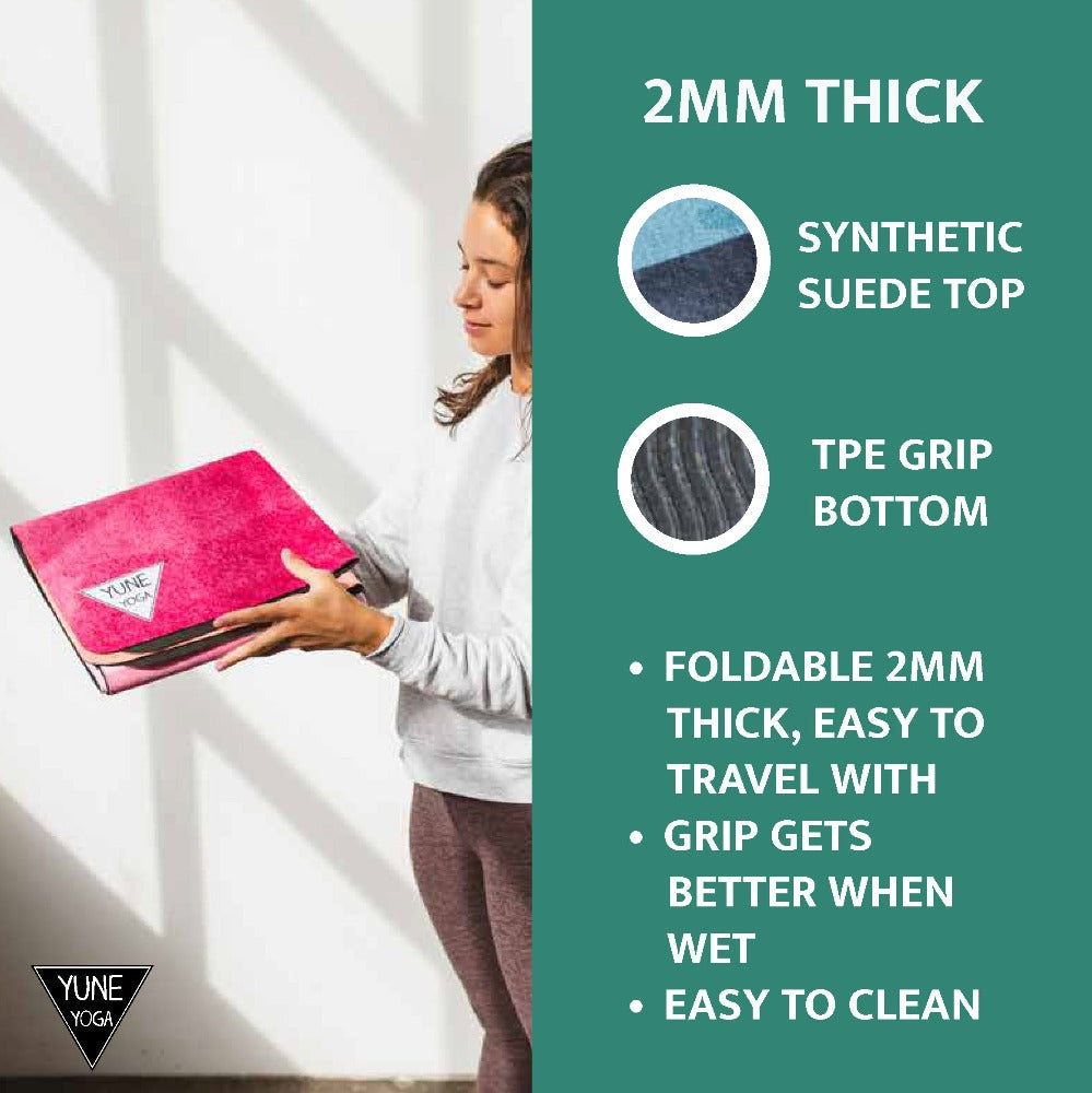 Foldable Suede Yoga Mat Ataraxy Yune Yoga Travel Mat - One Color / One Size - Sports & Entertainment - Fitness & Body