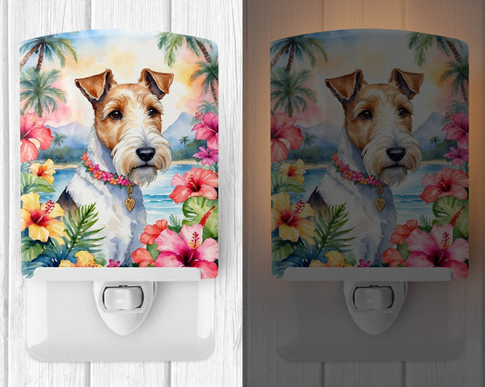 Fox Terrier Luau Ceramic Night Light - One Color / One Size - Home & Garden - Home Improvement - Lights & Lighting