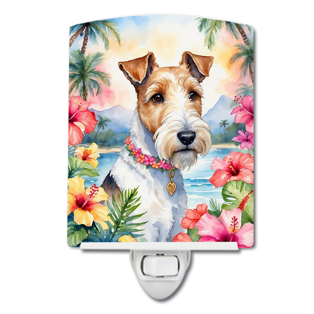 Fox Terrier Luau Ceramic Night Light - One Color / One Size - Home & Garden - Home Improvement - Lights & Lighting