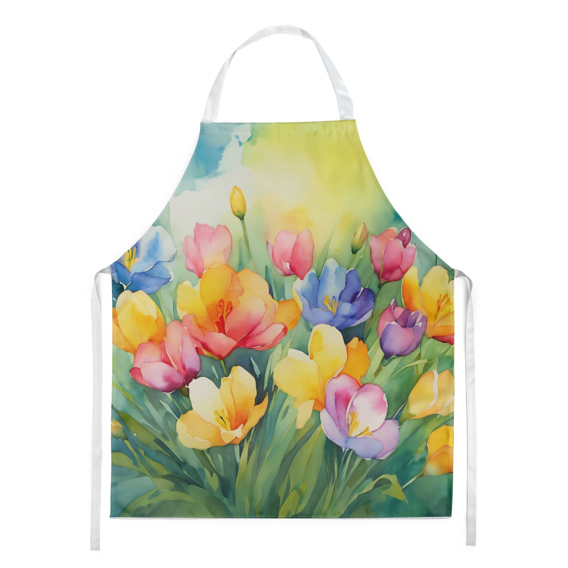 Freesias in Watercolor Apron - One Color / One Size - Home & Garden - Kitchen Dining & Bar - Table Decoration &